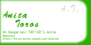 anita toros business card